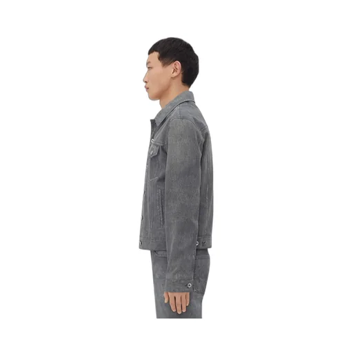 Printed Leather Denim Jacket