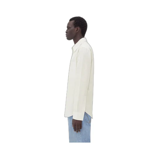 Cotton Linen Check Shirt With "BV" Embroidery