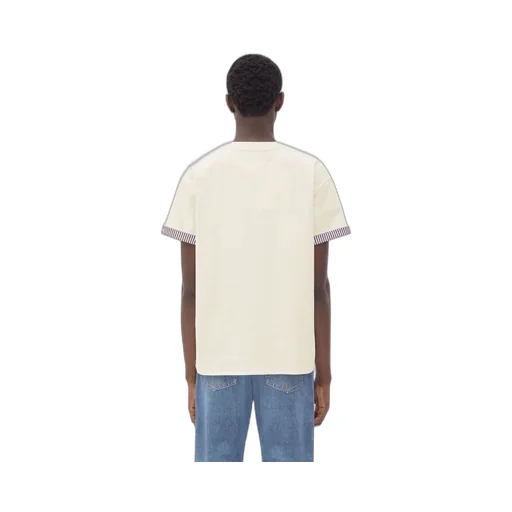 Double Layer Striped Cotton T-Shirt