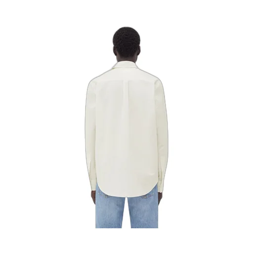 Cotton Linen Check Shirt With "BV" Embroidery