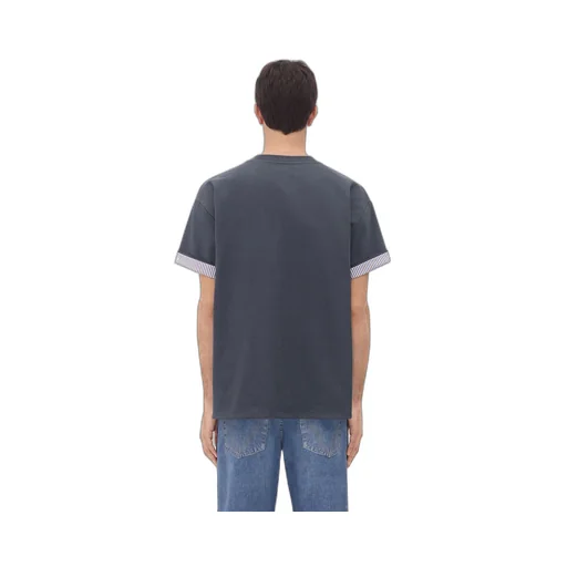 Double Layer Striped Cotton T-Shirt