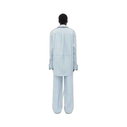 English Embroidery Viscose And Silk Shirt