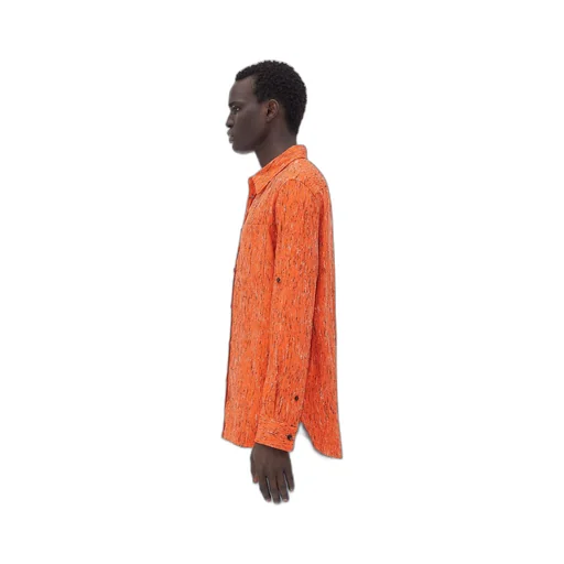 Textured Viscose Stripe Shirt With "BV" Embroidery