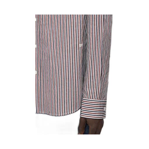 Striped Cotton Shirt With "BV" Embroidery