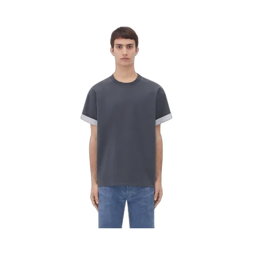 Double Layer Striped Cotton T-Shirt