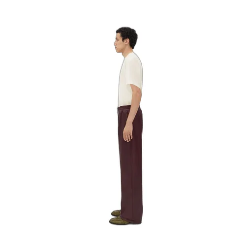 Wide Leg Leather Trousers