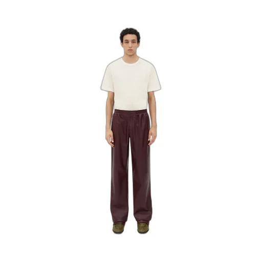 Wide Leg Leather Trousers