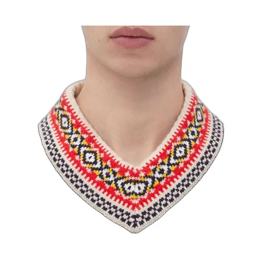 Wool Sweater With Jacquard Collar