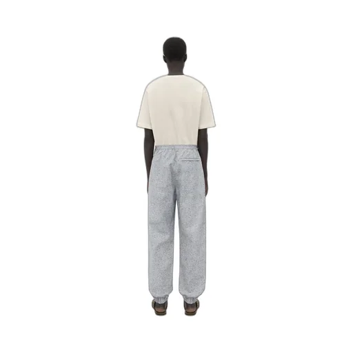 Printed Leather Jersey Jogger Trousers