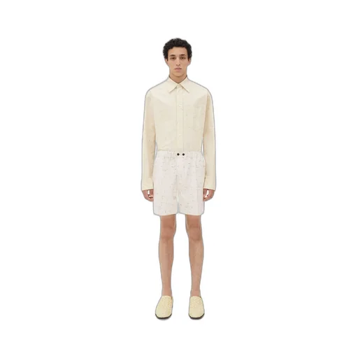 Textured Criss-Cross Viscose Silk Shorts