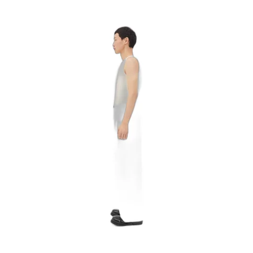 White Pleated Denim Trousers