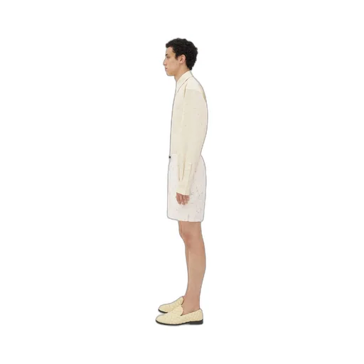 Textured Criss-Cross Viscose Silk Shorts