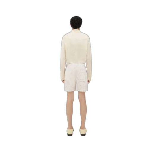 Textured Criss-Cross Viscose Silk Shorts