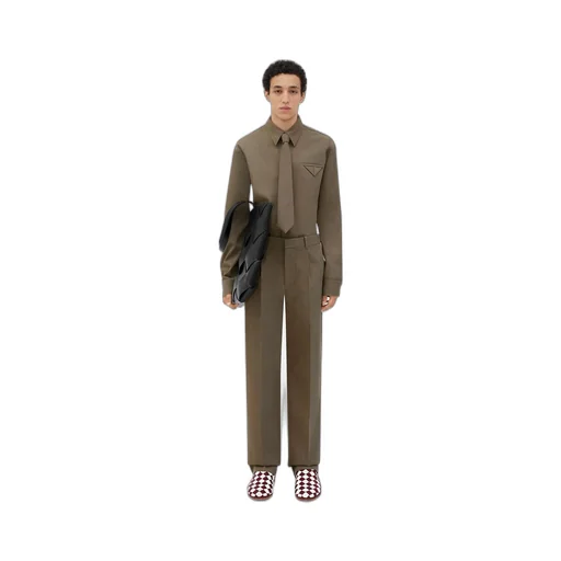 Wool Twill Shirt With Triangle Pocket