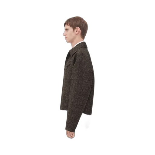 Textured Wool Speckled Kimono Jacket