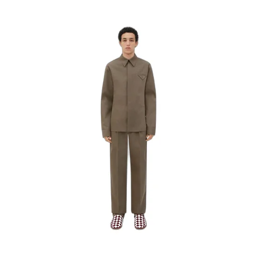 Wool Twill Shirt With Triangle Pocket