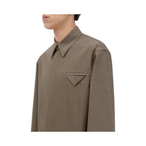 Wool Twill Shirt With Triangle Pocket