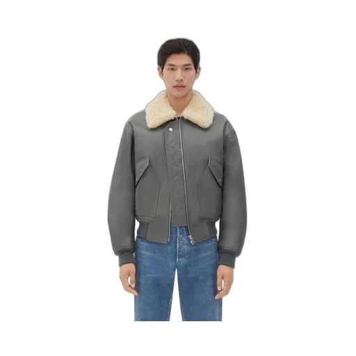 Leather Jacket With Shearling Collar