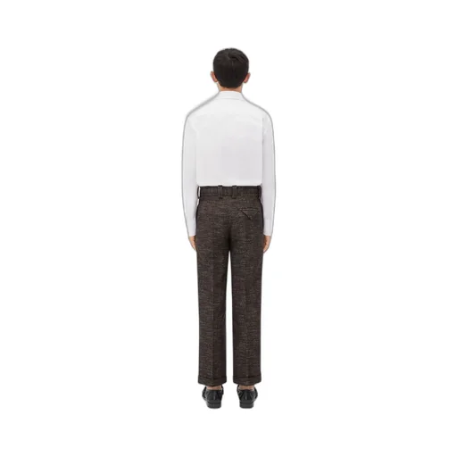 Textured Wool Speckled Trousers