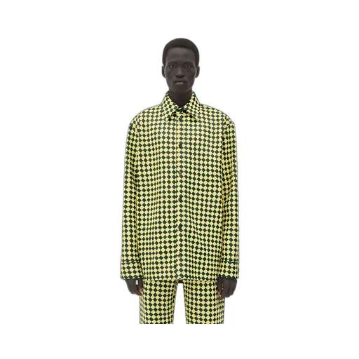 Leather Bicolor Intrecciato Shirt