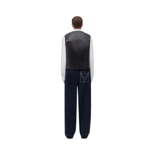 Tech Nylon Blouson With Leather Integrated Gilet