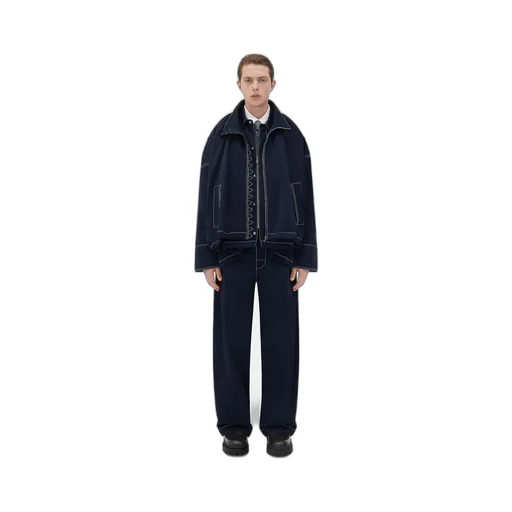 Tech Nylon Blouson With Leather Integrated Gilet