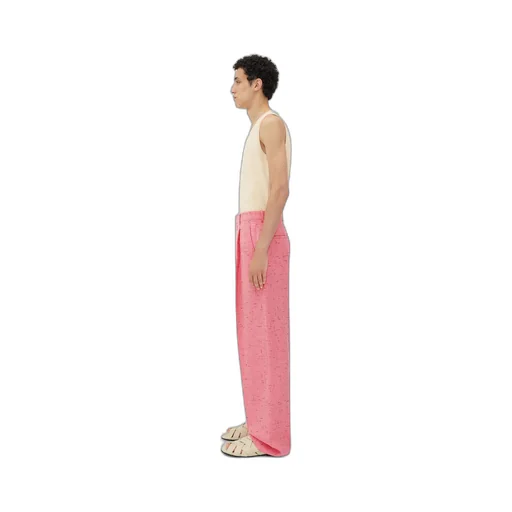 Textured Criss-Cross Viscose Silk Trousers