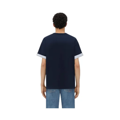 Double Layer Striped Cotton T-Shirt