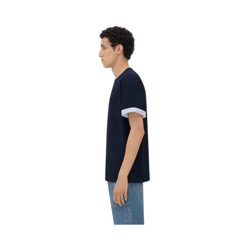 Double Layer Striped Cotton T-Shirt