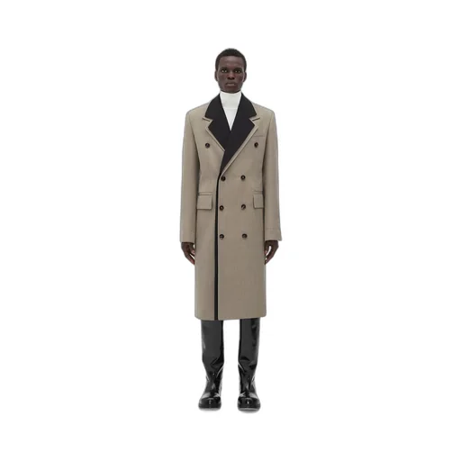 Wool Coat With Contrasting Collar