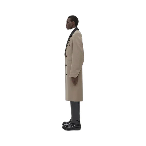 Wool Coat With Contrasting Collar