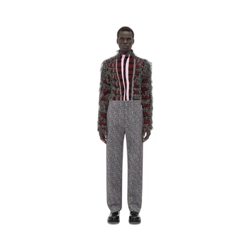 Curved Shape Wool And Viscose Pants