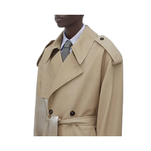Printed Leather Mouline Twill Trench