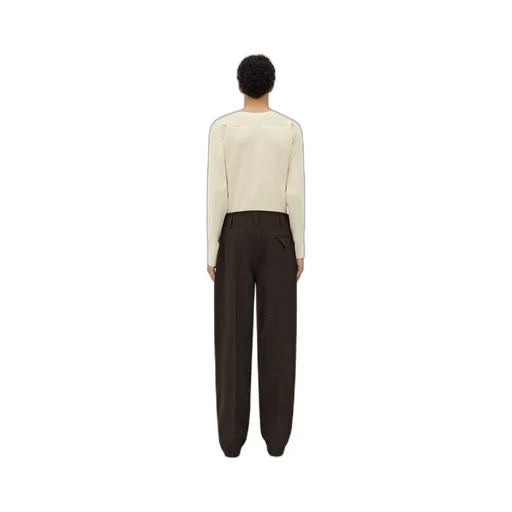 Viscose And Silk Criss-Cross Pleated Pants