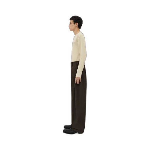 Viscose And Silk Criss-Cross Pleated Pants