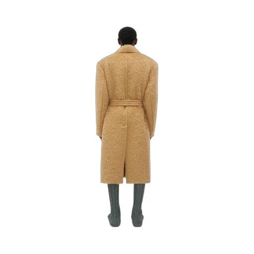 Hairy Wool Mohair Belted Coat