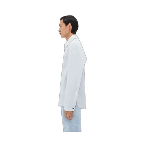 Cotton Shirt With Storm Flap