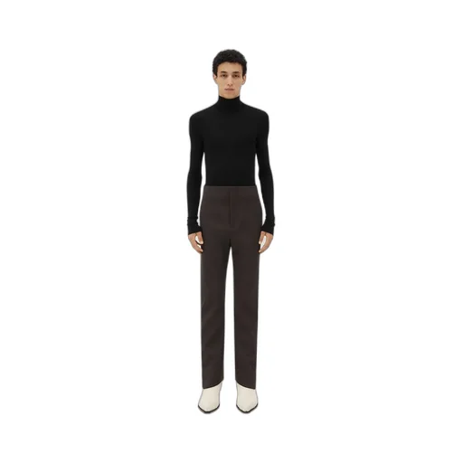 Curved Shape Wool Pants