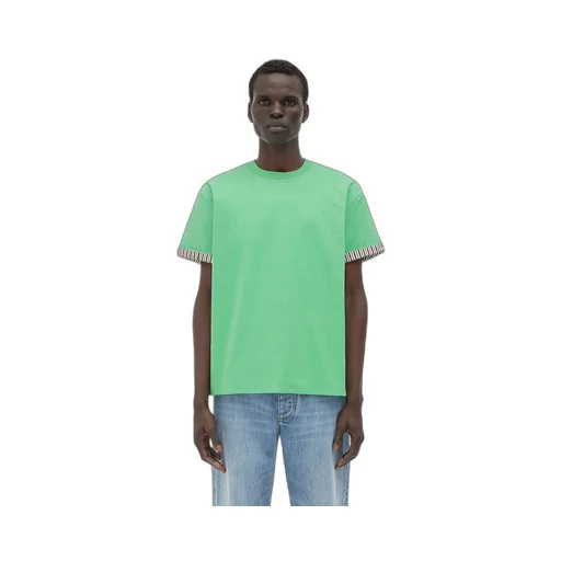 Double Layer Striped Cotton T-Shirt