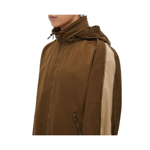 Contrasting Zipper Tech Nylon Jacket