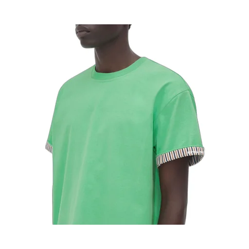 Double Layer Striped Cotton T-Shirt