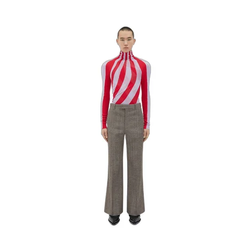 Light Cotton Twisted Stripe Turtleneck