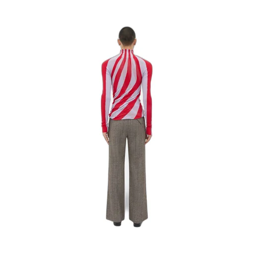 Light Cotton Twisted Stripe Turtleneck