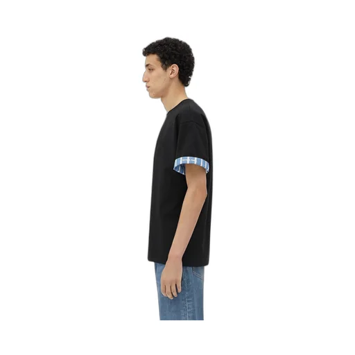 Double Layer Striped Cotton T-Shirt