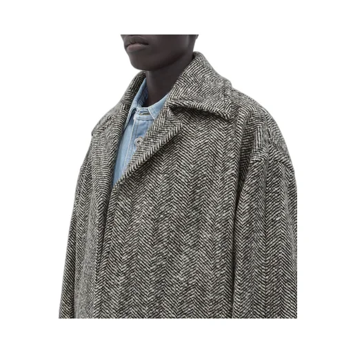 Felted Wool Chevron Coat