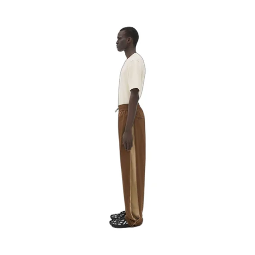 Contrasting Zipper Tech Nylon Pants