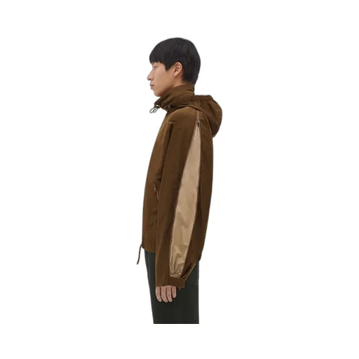 Contrasting Zipper Tech Nylon Jacket