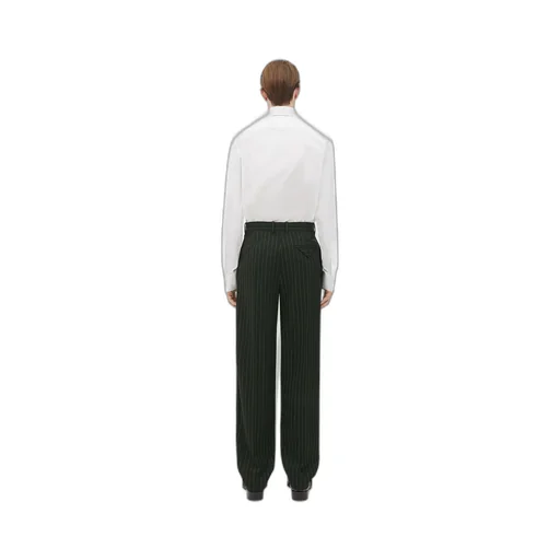 Wool Pinstripe Straight Leg Pants