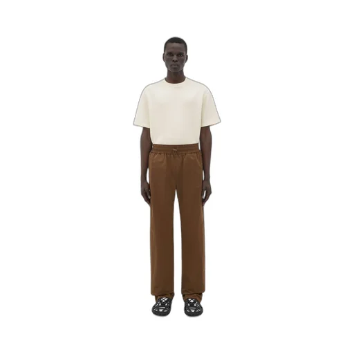 Contrasting Zipper Tech Nylon Pants
