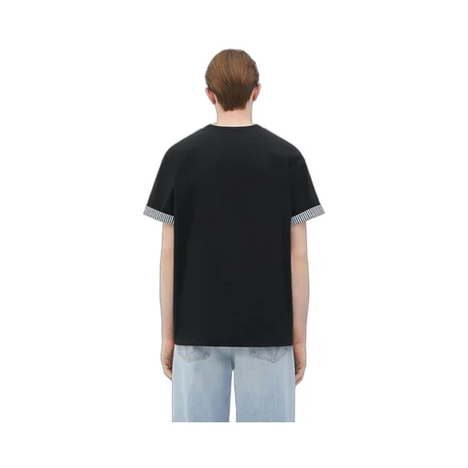 Double Layer Striped Cotton T-Shirt